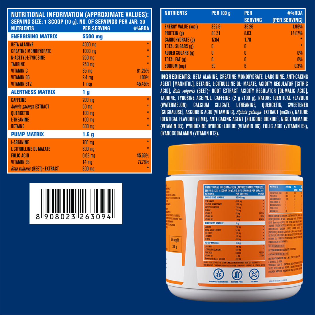 Pre-Workout for Explosive Energy - Watermelon - Pack of 2