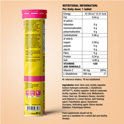 Chicnutrix Glow - For Healthier, More Radiant Skin - Strawberry & Lemon