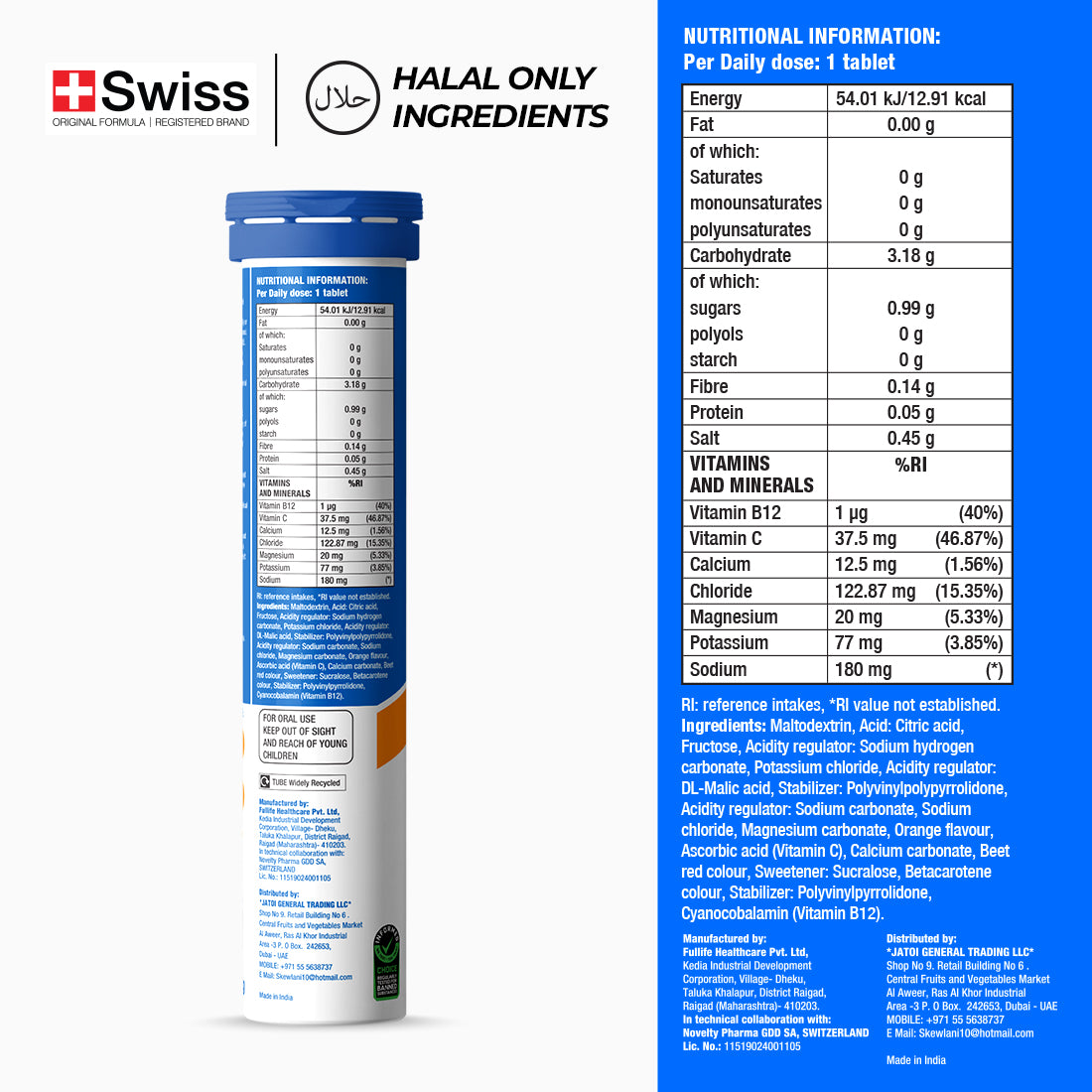 Reload for Hydration Electrolyte Supplement - Orange - Pack of 3
