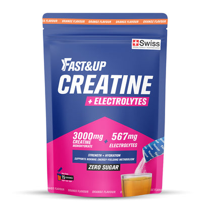 Fast&Up Creatine + Electrolytes For Strength & Hydration | Zero Sugar - Pack of 3