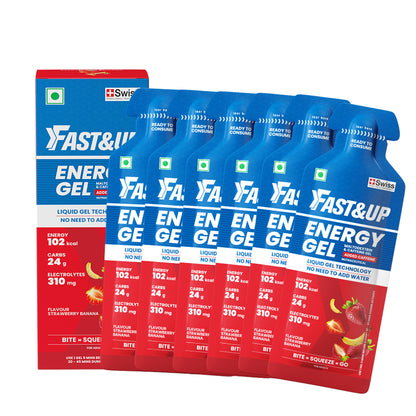 Fast&Up Energy Gels For Energy Boost | Caffeinated - Pack of 3
