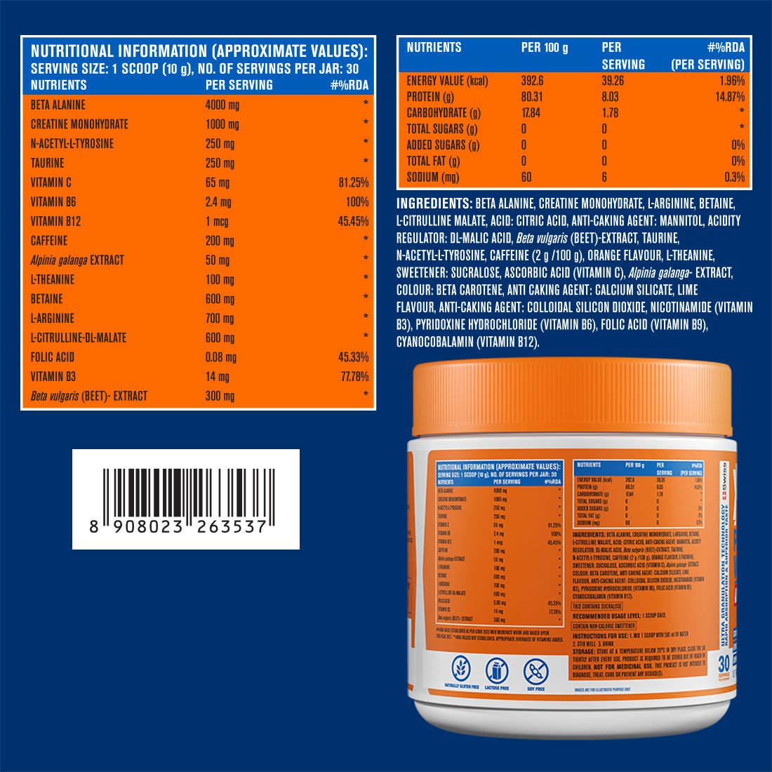 Pre-Workout for Explosive Energy - Orange