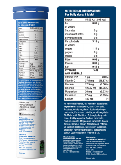 Reload for Hydration Electrolyte Supplement - Peach Iced Tea - Pack of 6