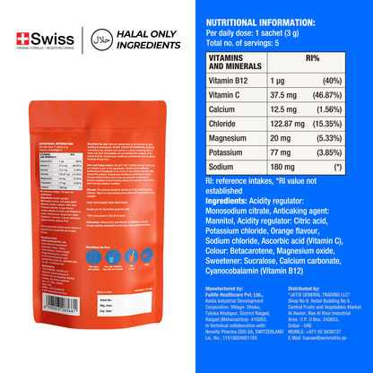 Reload - Zero Sugar Instant Hydration Sticks | Pack of 5 - Orange