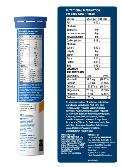 Reload for Hydration Electrolyte Supplement - Orange - Pack of 6