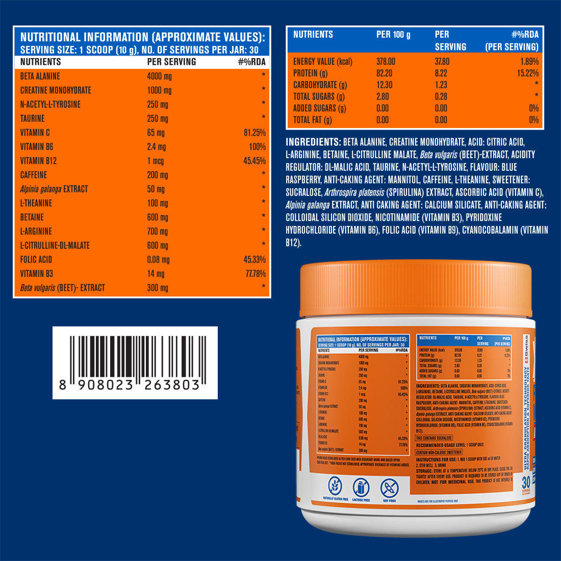 Pre-Workout for Explosive Energy - Purple Raspberry - Pack of 2