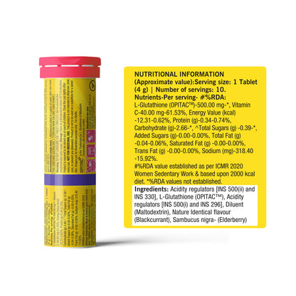 Japanese Glutathione & Vit. C for skin radiance & even tone - Blackcurrant (10) - Pack of 2