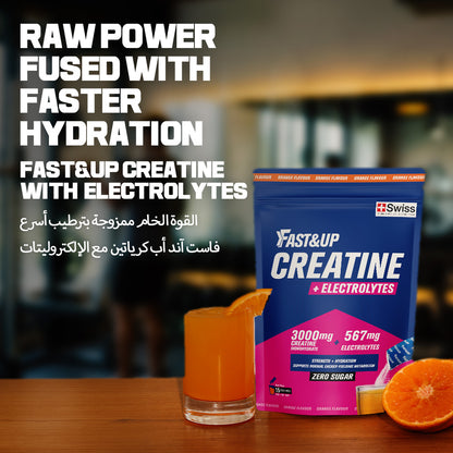Fast&Up Creatine + Electrolytes For Strength & Hydration | Zero Sugar - Pack of 3