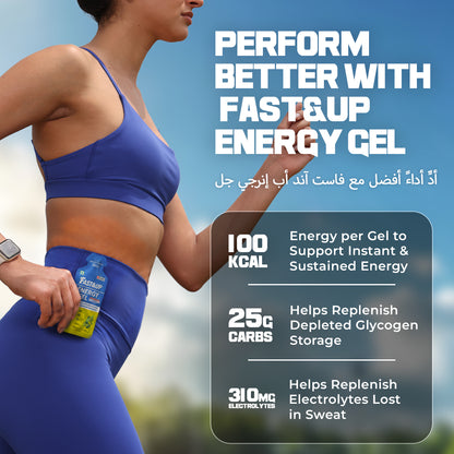 Fast&Up Energy Gels For Energy Boost | Non Caffeinated - Pack of 3