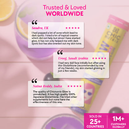 Japanese Glutathione & Vit. C for skin radiance & even tone - Blackcurrant