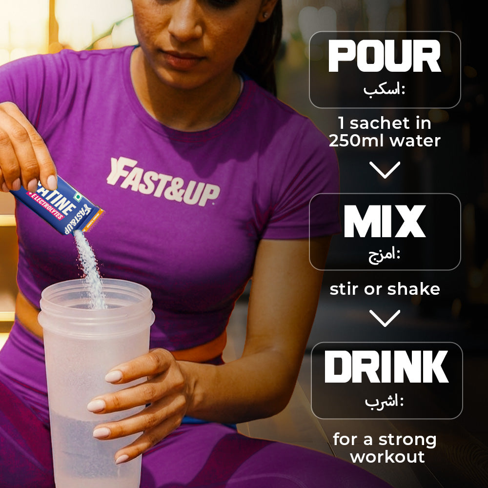 Fast&Up Creatine + Electrolytes For Strength & Hydration | Zero Sugar - Pack of 3