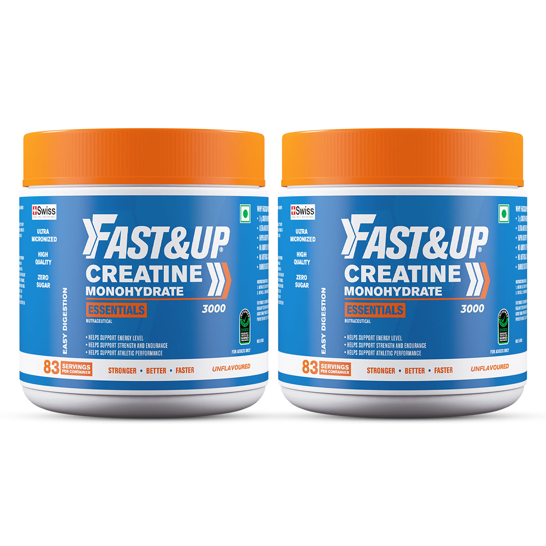 Creatine Monohydrate Micronised - Stamina & Endurance - Pack of 2