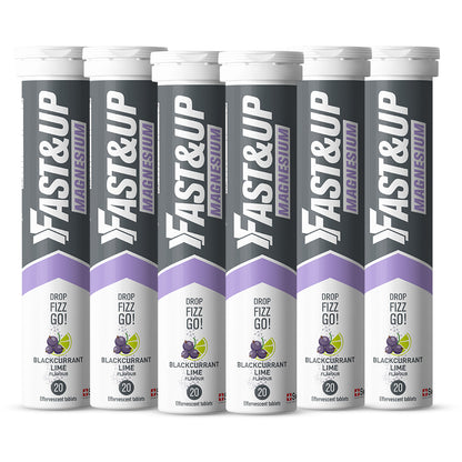 Daily Magnesium for Muscle Health and to reduce Fatigue - Blackcurrant Lime - Pack of 6
