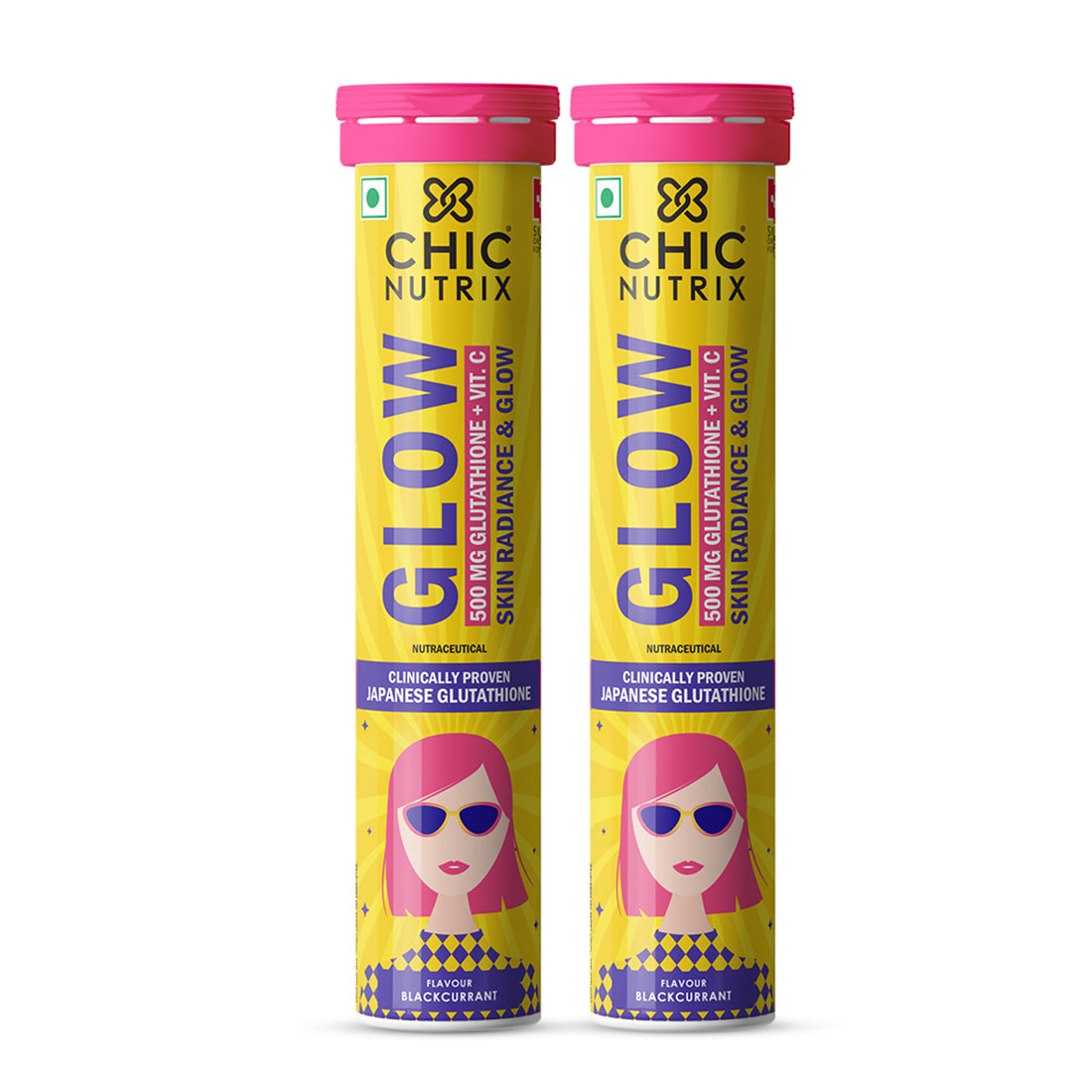 Japanese Glutathione & Vit. C for skin radiance & even tone - Blackcurrant - Pack of 2