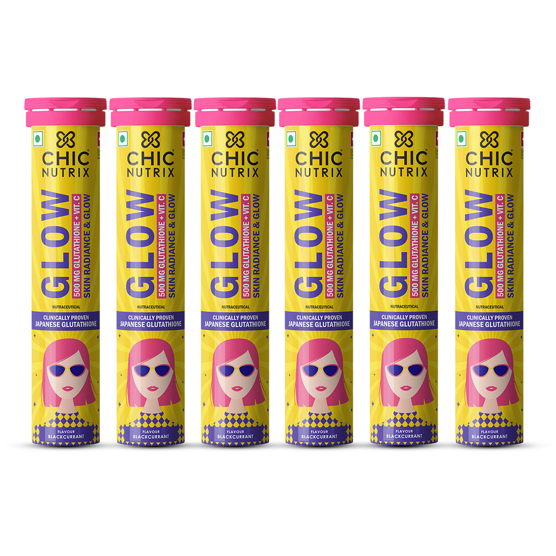 Japanese Glutathione & Vit. C for skin radiance & even tone - Blackcurrant - Pack of 6