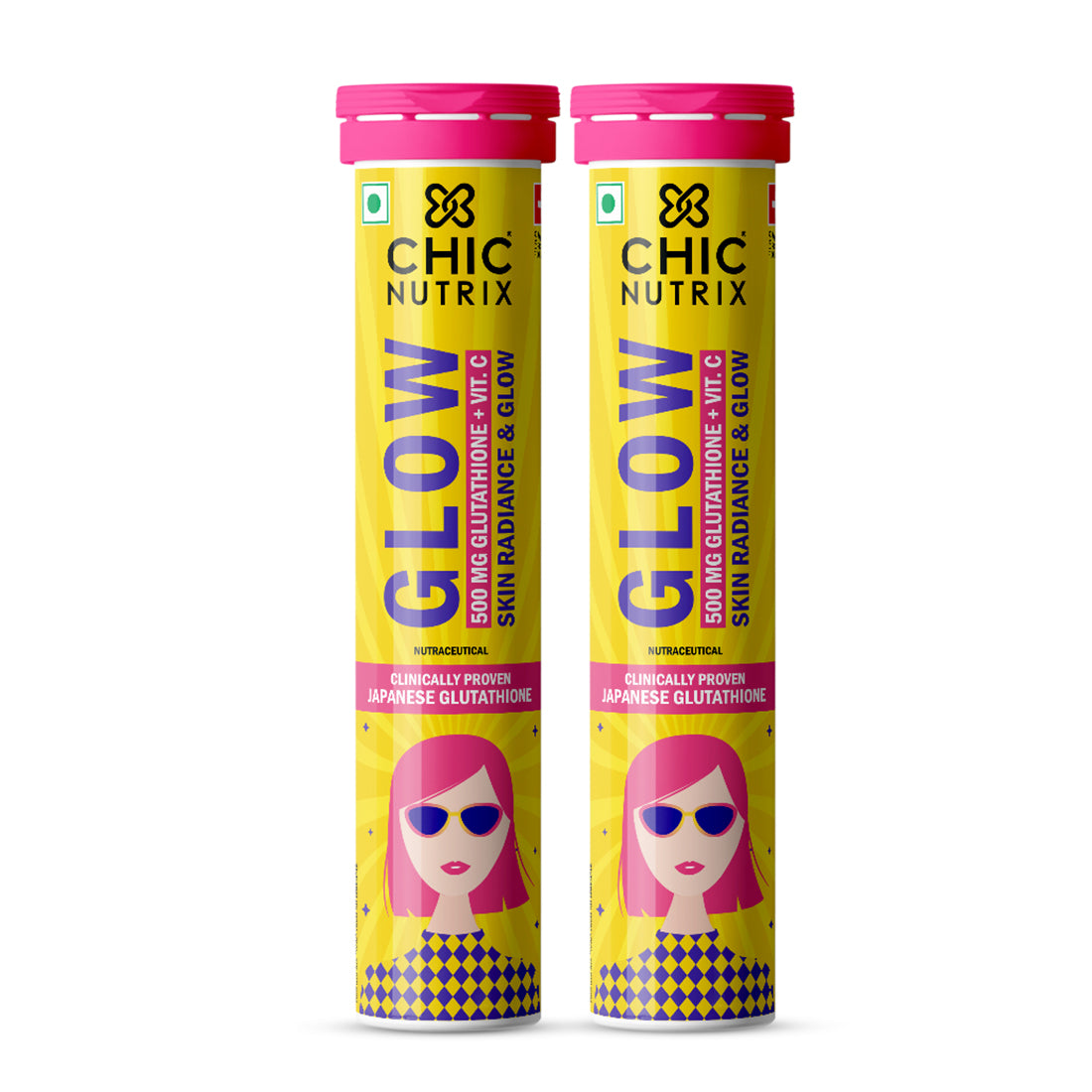 Japanese Glutathione & Vit. C for skin radiance & even tone - Strawberry & Lemon - Pack of 2